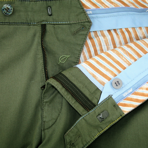 Olive Rainbow Stitch Trousers