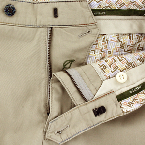 Beige Rainbow Stitch Trousers