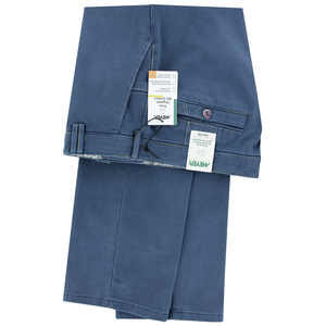 Blue Winter Twill Rainbow Stitch Trousers