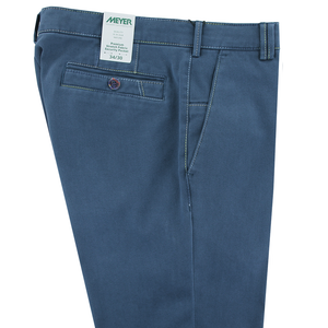 Blue Winter Twill Rainbow Stitch Trousers