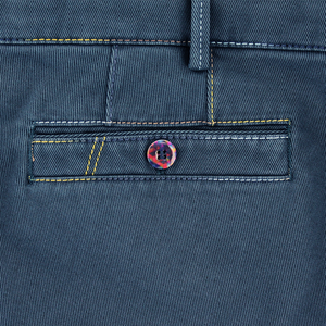 Blue Winter Twill Rainbow Stitch Trousers