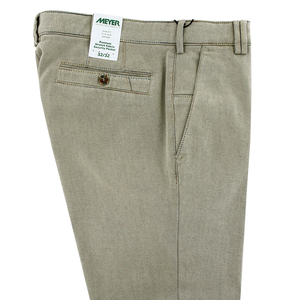 Beige Winter Twill Rainbow Stitch Trousers