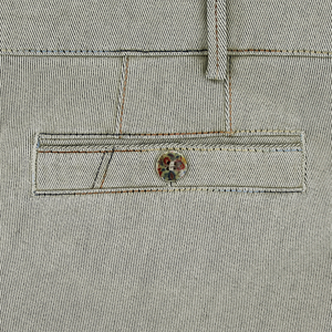 Beige Winter Twill Rainbow Stitch Trousers