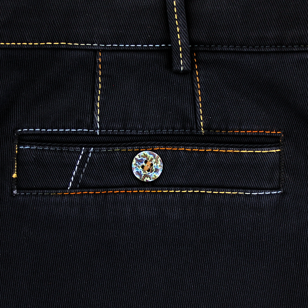 Navy Multi Stitch Trouser Short Leg