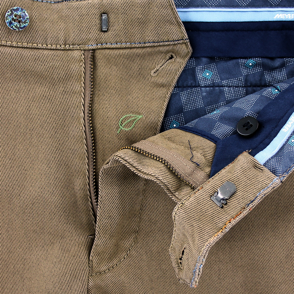 Taupe Multi Stitch Trouser Short Leg