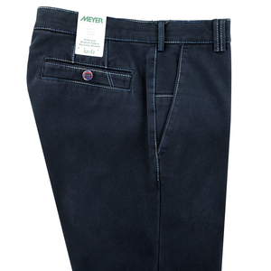 Navy Winter Twill Rainbow Stitch Trousers