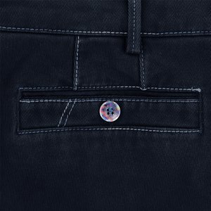 Navy Winter Twill Rainbow Stitch Trousers