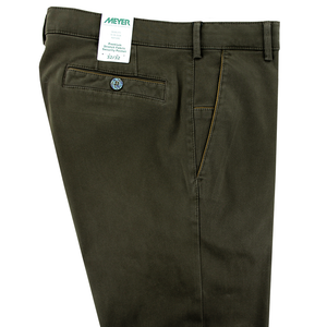 Brown Wave Texture Stretch Chinos