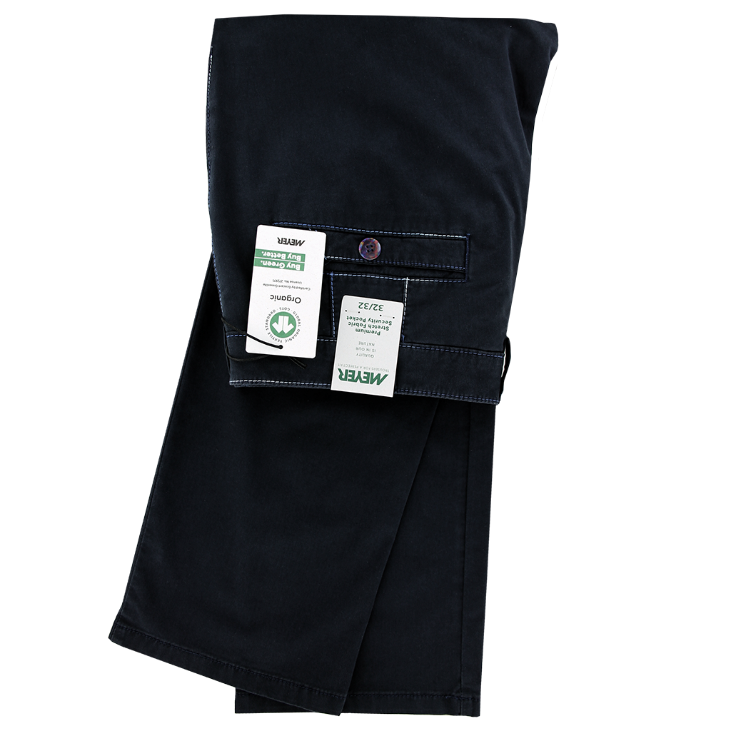 Navy Multi Stitching Trouser Regular Leg