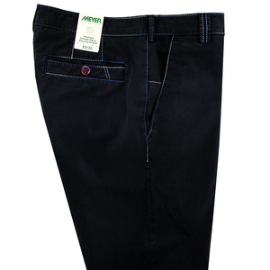 Navy Multi Stitching Trouser Long Leg
