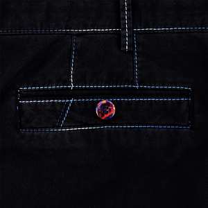 Navy Multi Stitching Trouser Long Leg
