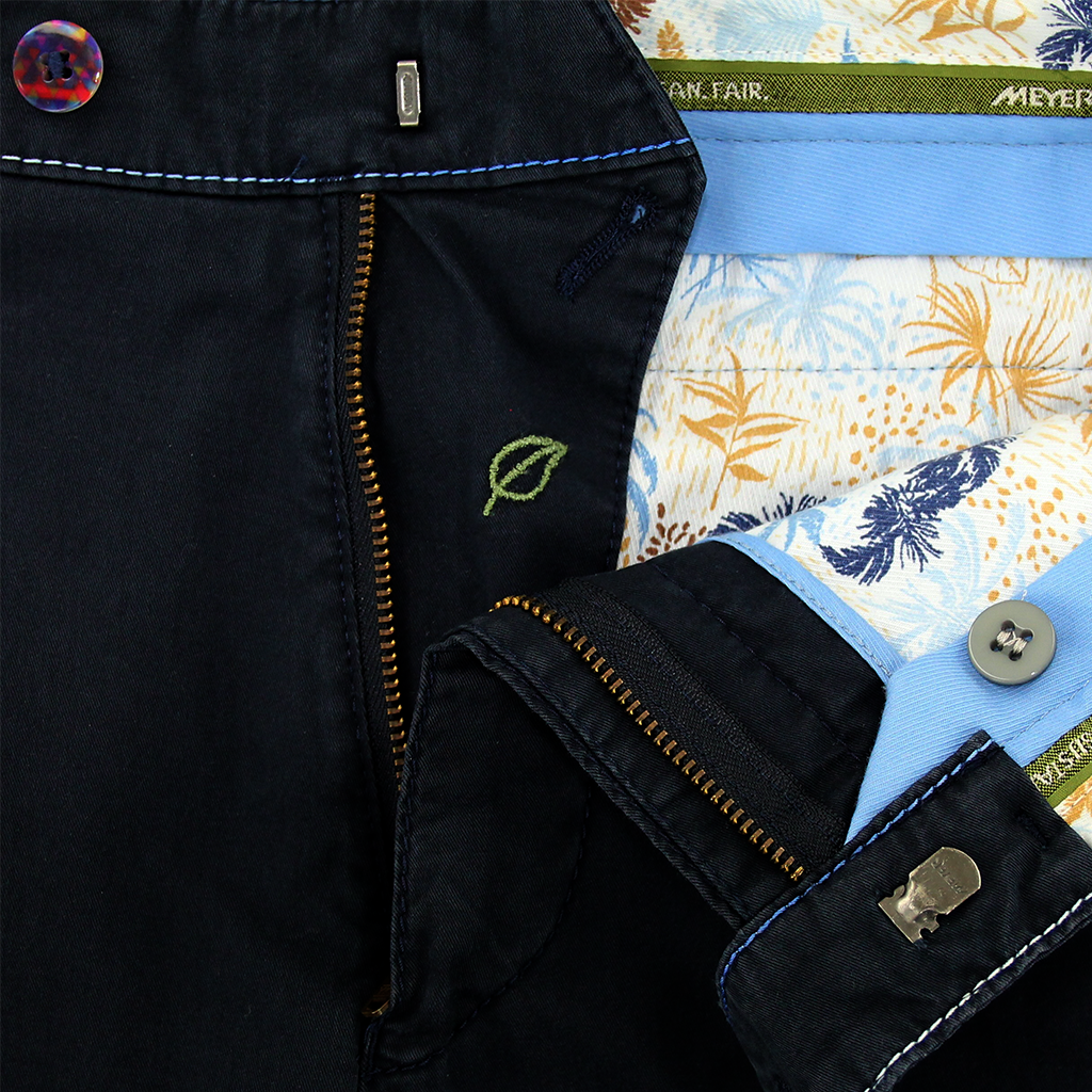 Navy Multi Stitching Trouser Regular Leg