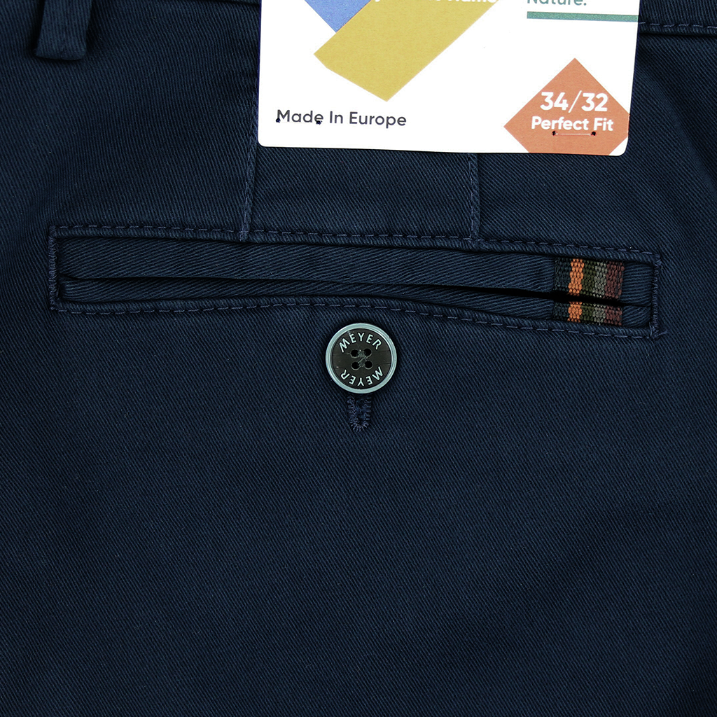 Meyer Flex Cotton Chino Oslo Blue Regular Leg