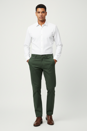 Green Stretch Waist Chino