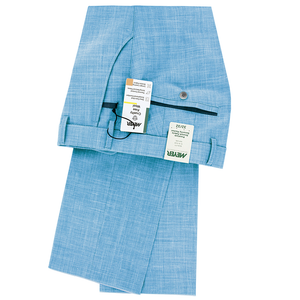 Blue Cooling Wool Linen Trousers