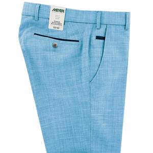 Blue Cooling Wool Linen Trousers