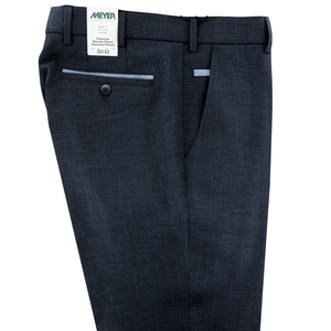 Navy Cooling Wool Linen Trousers