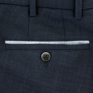 Navy Cooling Wool Linen Trousers