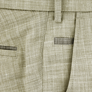 Beige Cooling Wool Linen Trousers