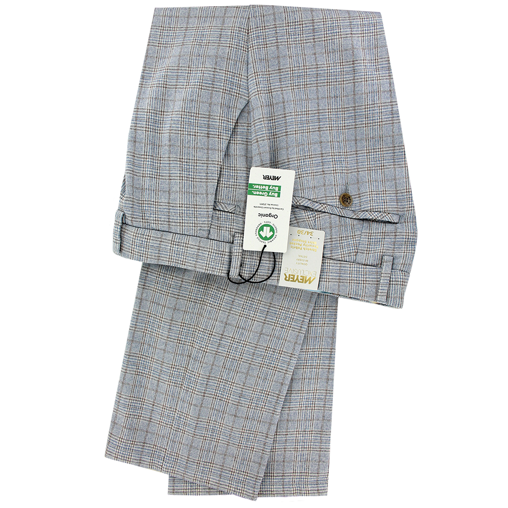 Grey Check Trousers Regular Leg