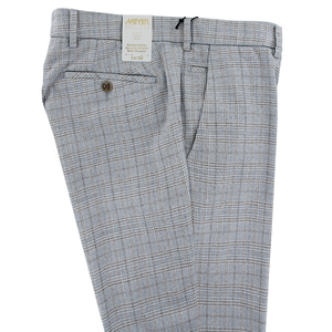 Grey Check Trousers Regular Leg