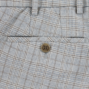 Grey Check Trousers Regular Leg