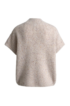 Sand Boxy Mock Neck Vest