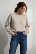 Load image into Gallery viewer, Cream Dropped Shoulder Pullover

