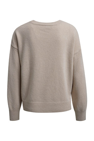 Cream Dropped Shoulder Pullover