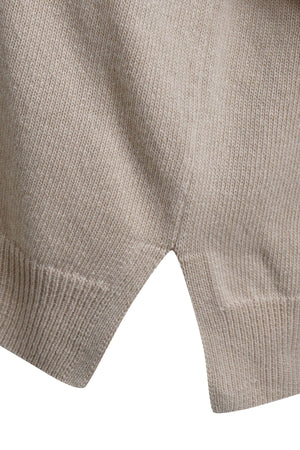Cream Dropped Shoulder Pullover