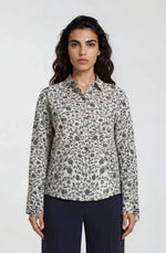 Load image into Gallery viewer, Navy Floral Print Blouse
