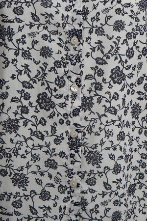 Navy Floral Print Blouse