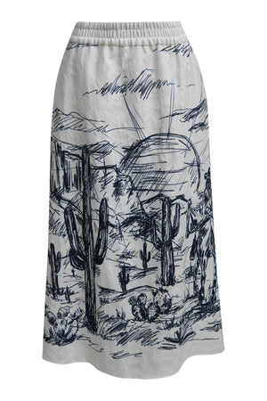 Navy Scenic Desert Toile Skirt