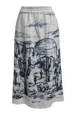 Load image into Gallery viewer, Navy Scenic Desert Toile Skirt
