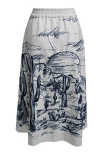 Load image into Gallery viewer, Navy Scenic Desert Toile Skirt
