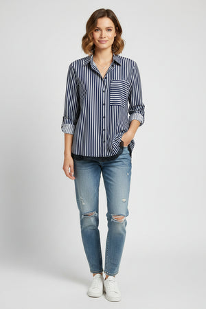 Navy Stripe Blouse