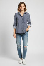Load image into Gallery viewer, Navy Stripe Blouse
