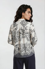 Load image into Gallery viewer, Navy Floral Print Blouse
