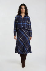 Load image into Gallery viewer, Navy Diagonal Check Skirt

