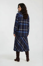 Load image into Gallery viewer, Navy Diagonal Check Skirt
