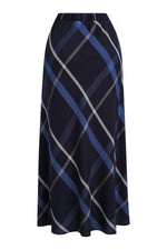 Load image into Gallery viewer, Navy Diagonal Check Skirt
