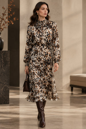 Brown Leopard Print Dress