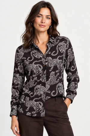 Brown Leopard Print Blouse