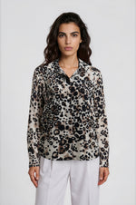 Load image into Gallery viewer, Brown Animal Print Blouse
