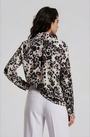 Brown Animal Print Blouse