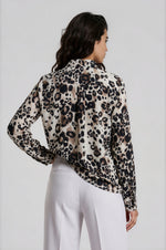Load image into Gallery viewer, Brown Animal Print Blouse
