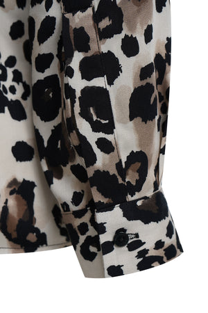 Brown Animal Print Blouse