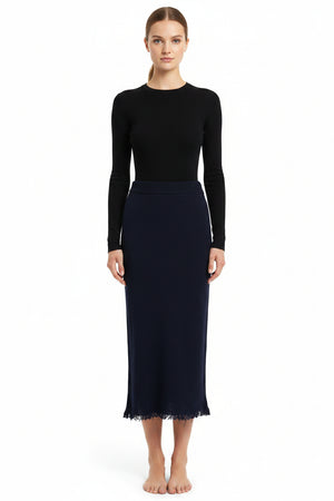 Navy Knitted Skirt