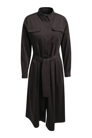 Dark Brown Utility Shirt Dress