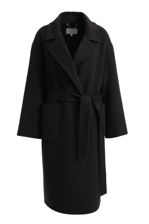 Brown Oversized Tie Belt Coat